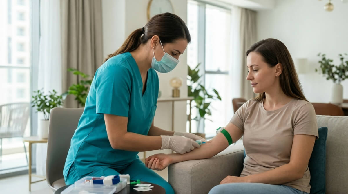how to book a dha-approved lab test at home in dubai in under 30 minutes