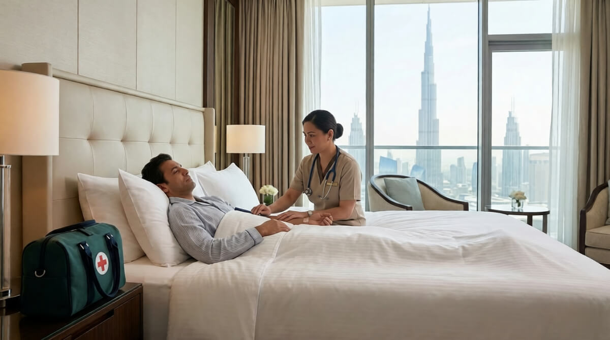 sick at your hotel in dubai? get a doctor to room without leaving bed